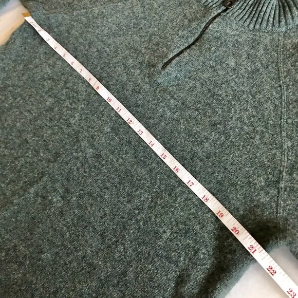 Vintage‎ Pendleton Sweater Men's M Green Lambswool Blend Pullover 1/4 Zip - Picture 4 of 6
